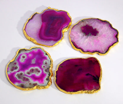 eSplanade Natural Agate Coasters Bar Beer Coffee Tea Coaster - Set of 4 Coasters - Perfect Table Accessories Tableware (Multicolour)