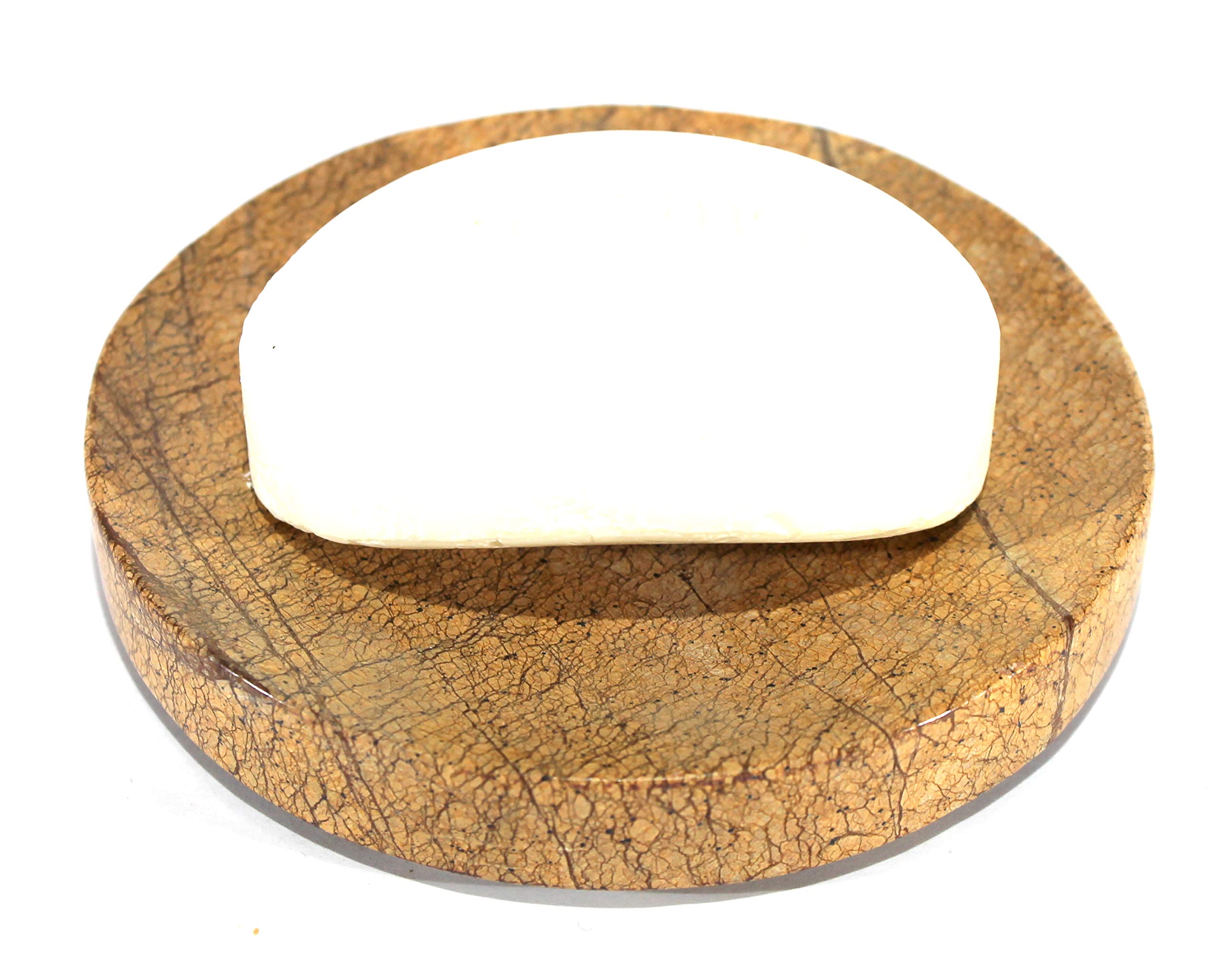 KLEO Natural Stone Soap Dish Soap Holder Bath Accessories for Bathroom, Tub or Wash Basin Accessories (Chocolate, Grey, White, Green)