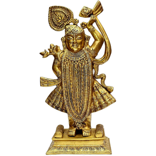 eSplanade Brass Shrinath Srinath Ji Banke Bihari Murti Idol Statue - 17