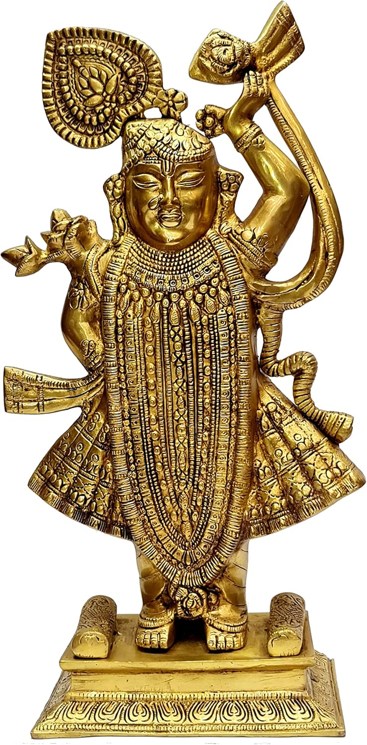 eSplanade Brass Shrinath Srinath Ji Banke Bihari Murti Idol Statue - 17" Inches