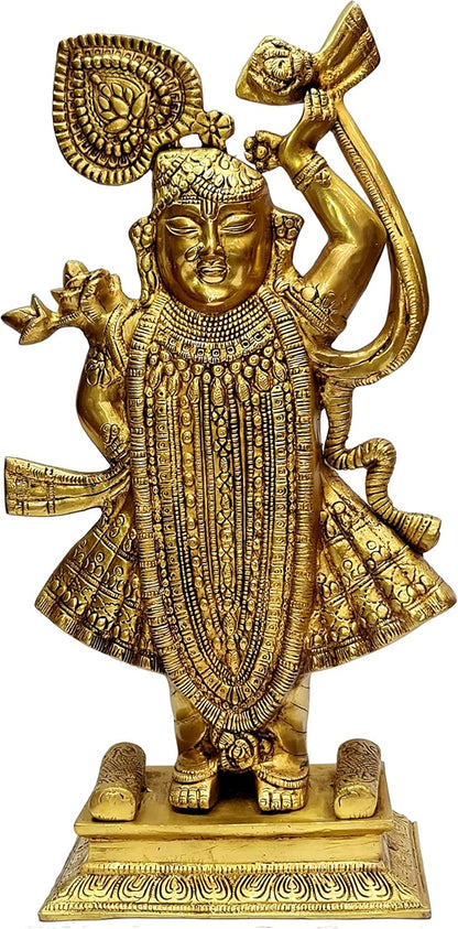 eSplanade Brass Shrinath Srinath Ji Banke Bihari Murti Idol Statue - 17" Inches