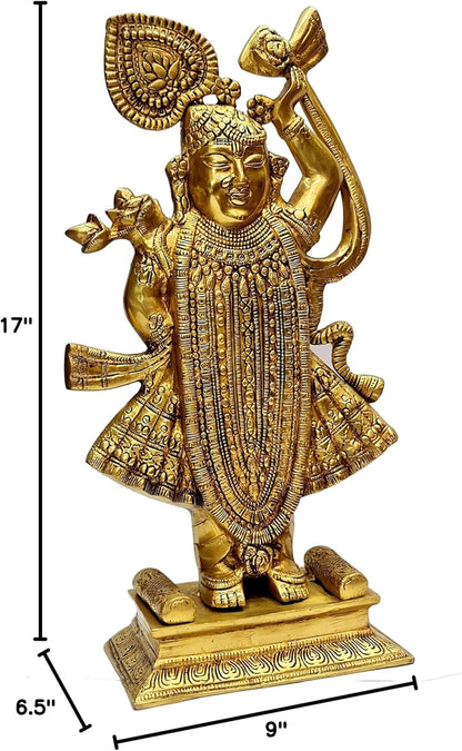 eSplanade Brass Shrinath Srinath Ji Banke Bihari Murti Idol Statue - 17" Inches