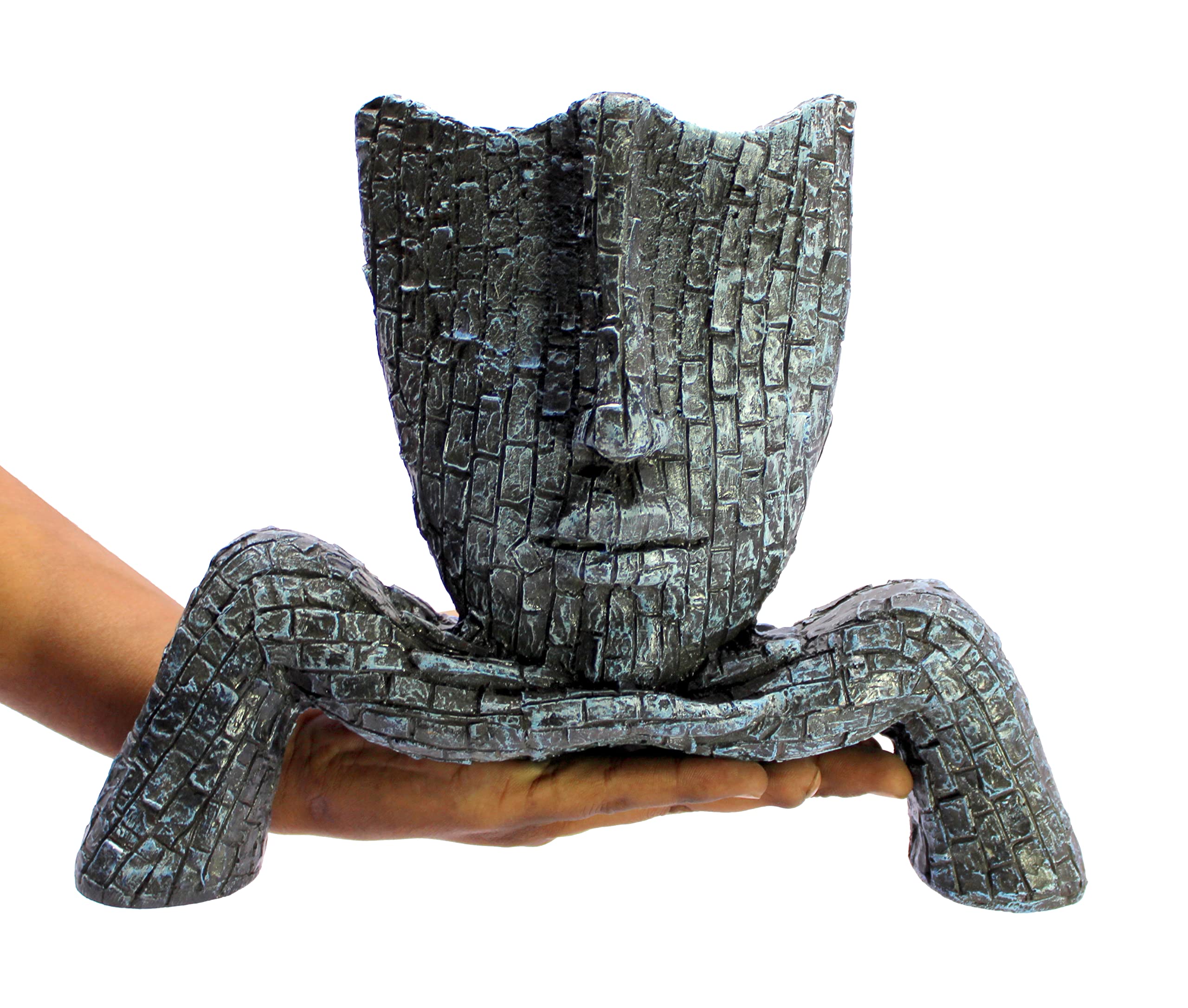 ESPLANADE Human Face Sculpture Showpiece - Zen Face Expressions Statement Piece | Home Decor | Resin - Blue - 8.5" Inches