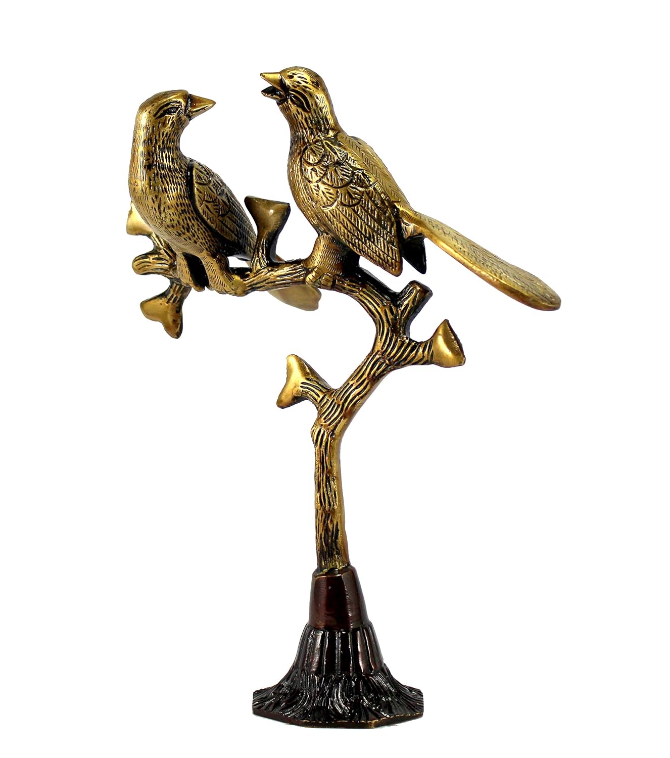 ESPLANADE Brass Love Birds Showpiece | Bird Statue Romantic Couple Gift Decorative Showpieces Items (Golden)