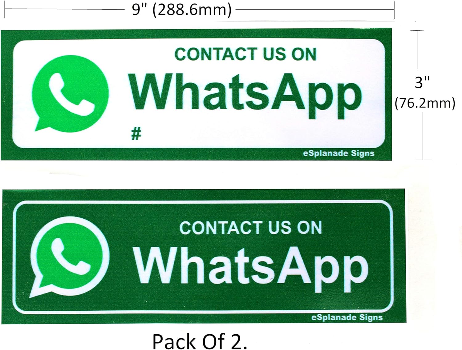 eSplanade  Decal Sign Sticker for car, Shop Instagram (9" x 3") Set of 2- Social Media Stickers