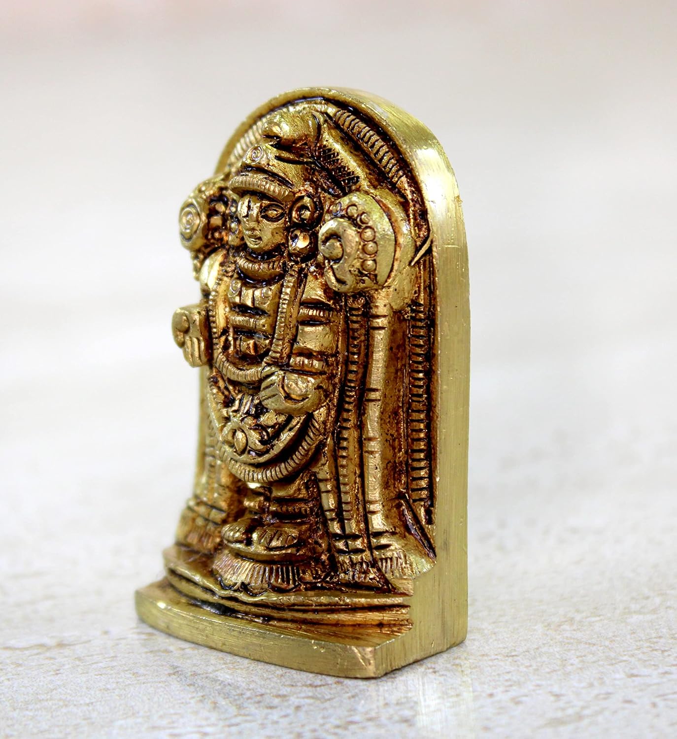eSplanade Brass Balaji Venkatesh Tirupati Murti Idol Statue Sculpture | Pooja Idols | Tirupathi Balaji | Home Decor | Brass Statue - 2" Inches