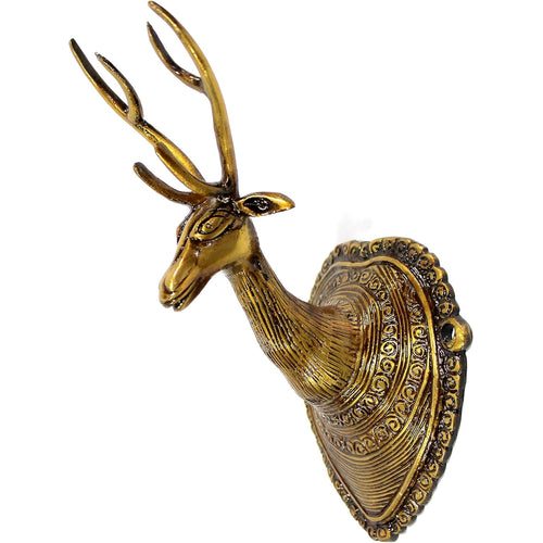 eSplanade - Vintage Deer Head Brass Wall Hanging | Door Decor | Home Decor