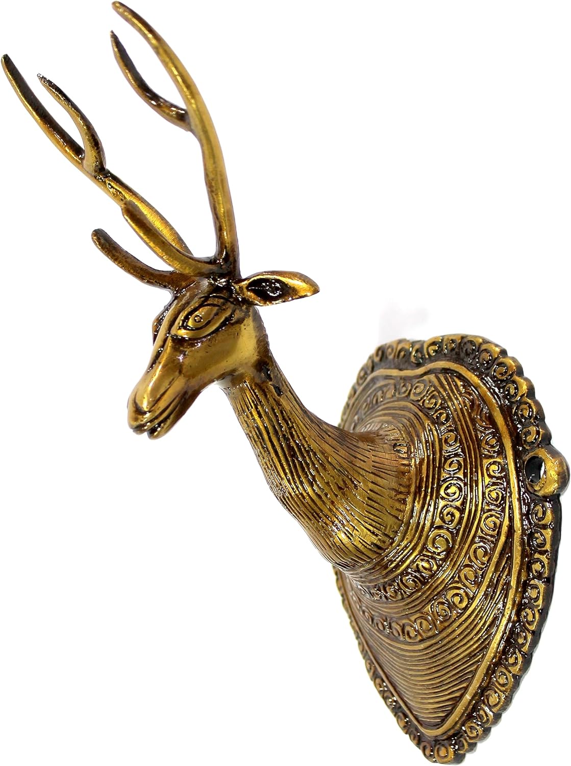 eSplanade - Vintage Deer Head Brass Wall Hanging | Door Decor | Home Decor