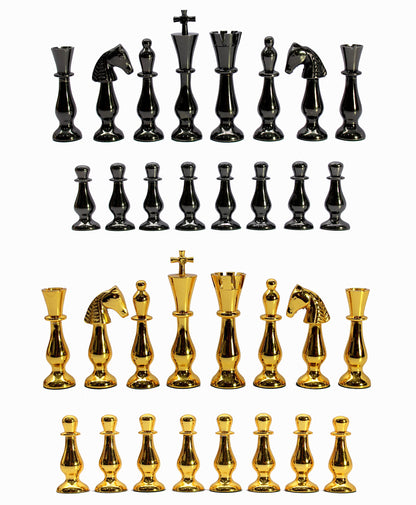 StonKraft Brass Chess Pieces Coins Pawns Chessmen - Copper Metal Chess Pieces (Gold and Black)