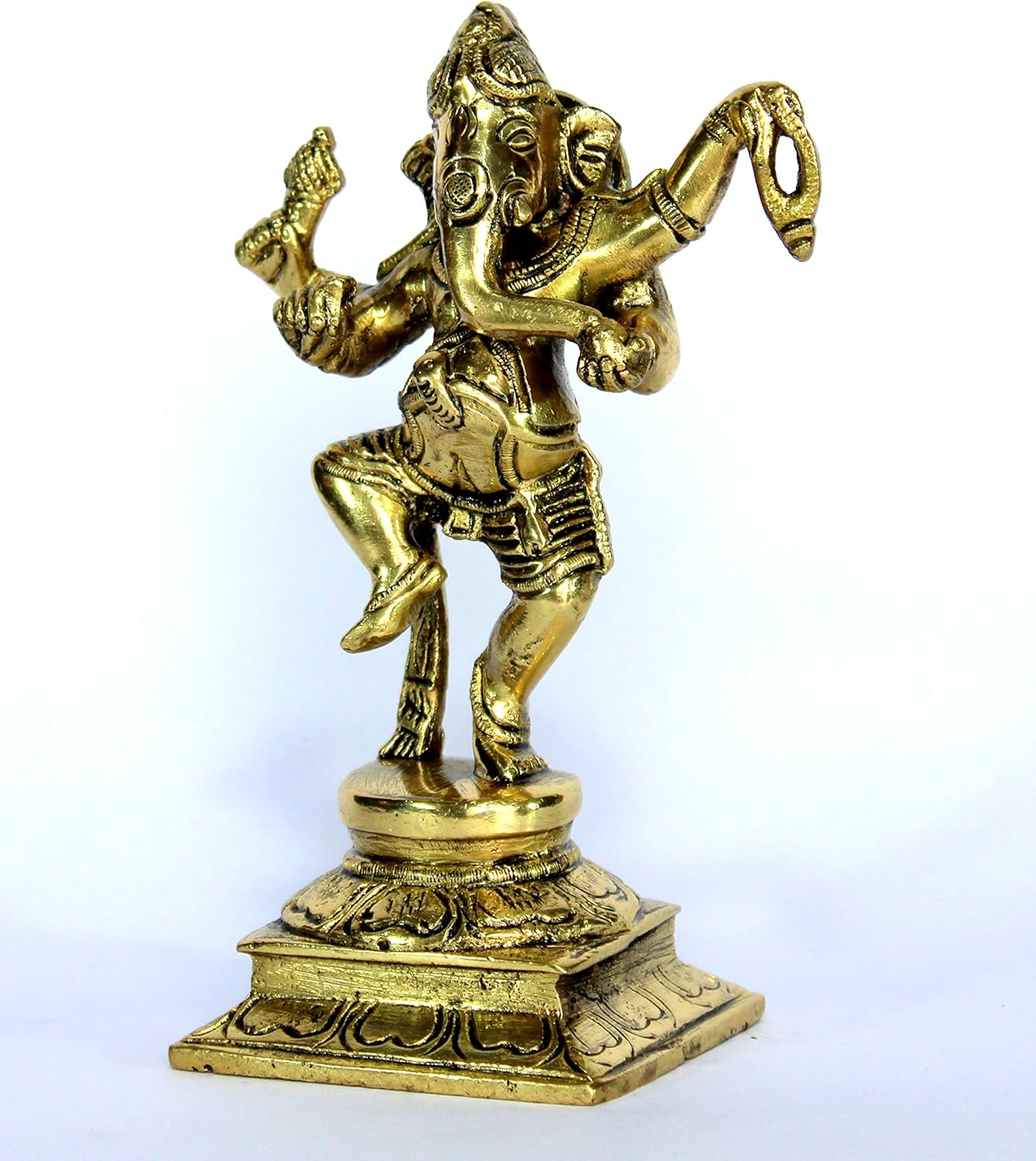 eSplanade 6" Dancing Ganesha Brass Showpiece | Home Decor | Ganesh Ganesha Ganpati Ganapati Murti Idol (Dancing Ganesha)