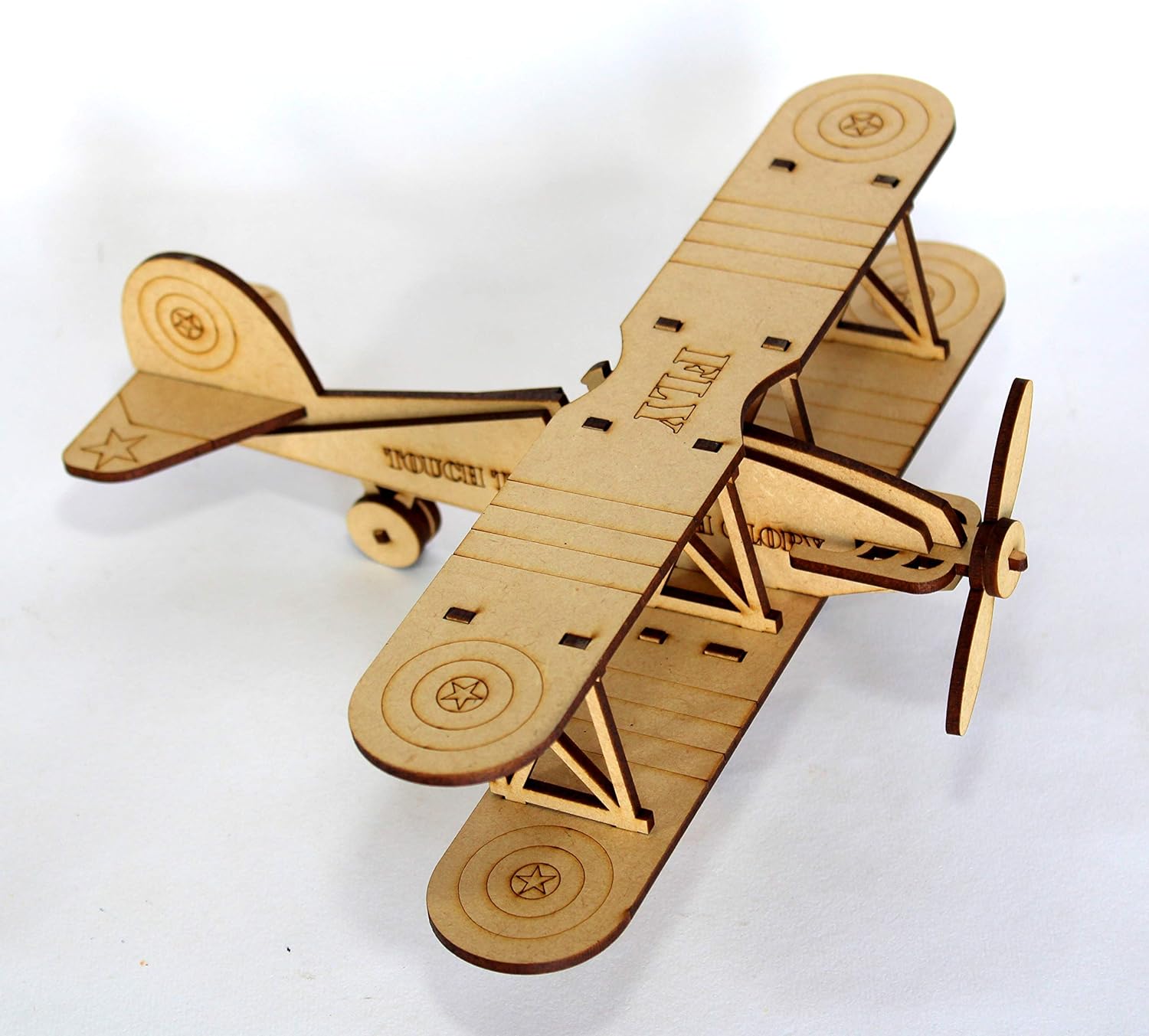 StonKraft 3D DIY MDF Puzzle - Glider, Aeroplane, Helicopter Retro Plane Model | Wooden Puzzle, DIY, Build your own, Construction Toy, Modeling Kit
