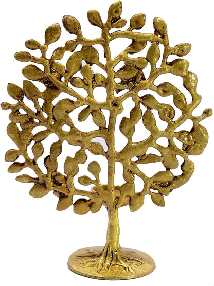 ESPLANADE Brass Tree of Life Diya Sculpture Decorative Show Piece - Home Office Decor - Spiritual Items | Golden - 8.5" Inches