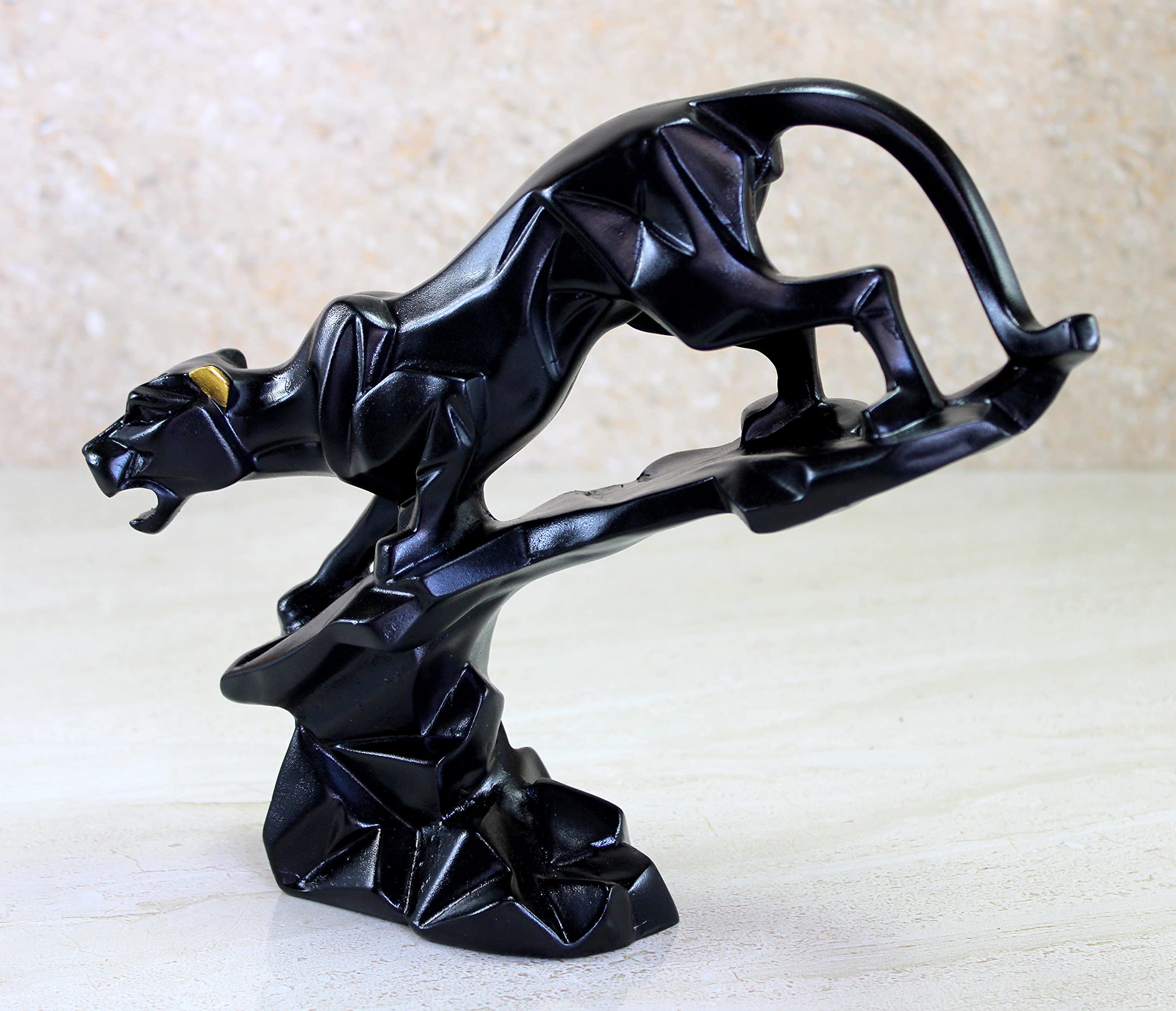 eSplanade Resin Black Panther Sculpture Statue Figurine Showpiece | Statement Decorative Item Home Decor - 9.5" Inches (Length)