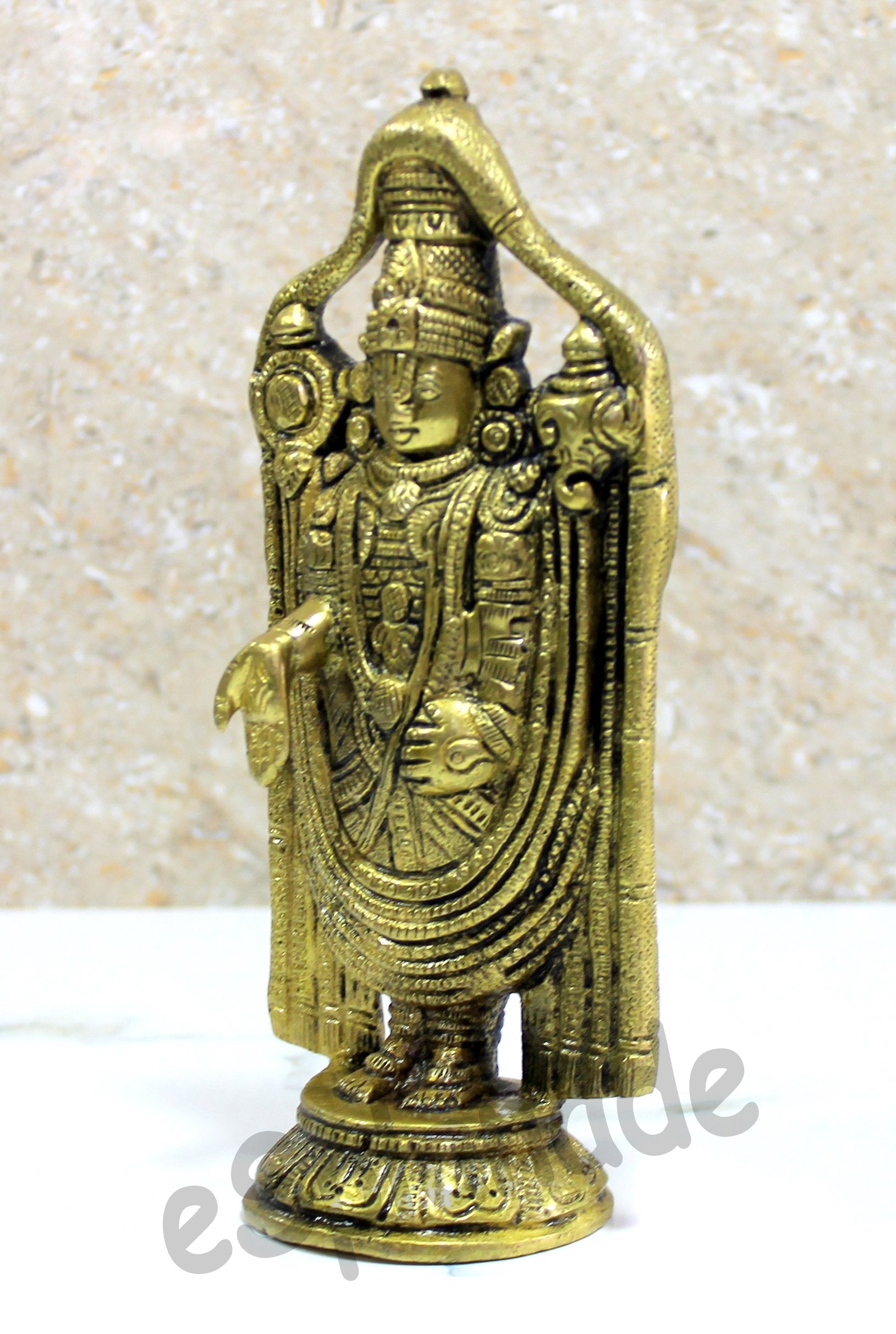 eSplanade - 6" & 6.75" Brass Balaji Venkatesh Tirupati Statue Murti Idol | Pooja Idols | Tirupathi Balaji | Home Decor | Brass Statue