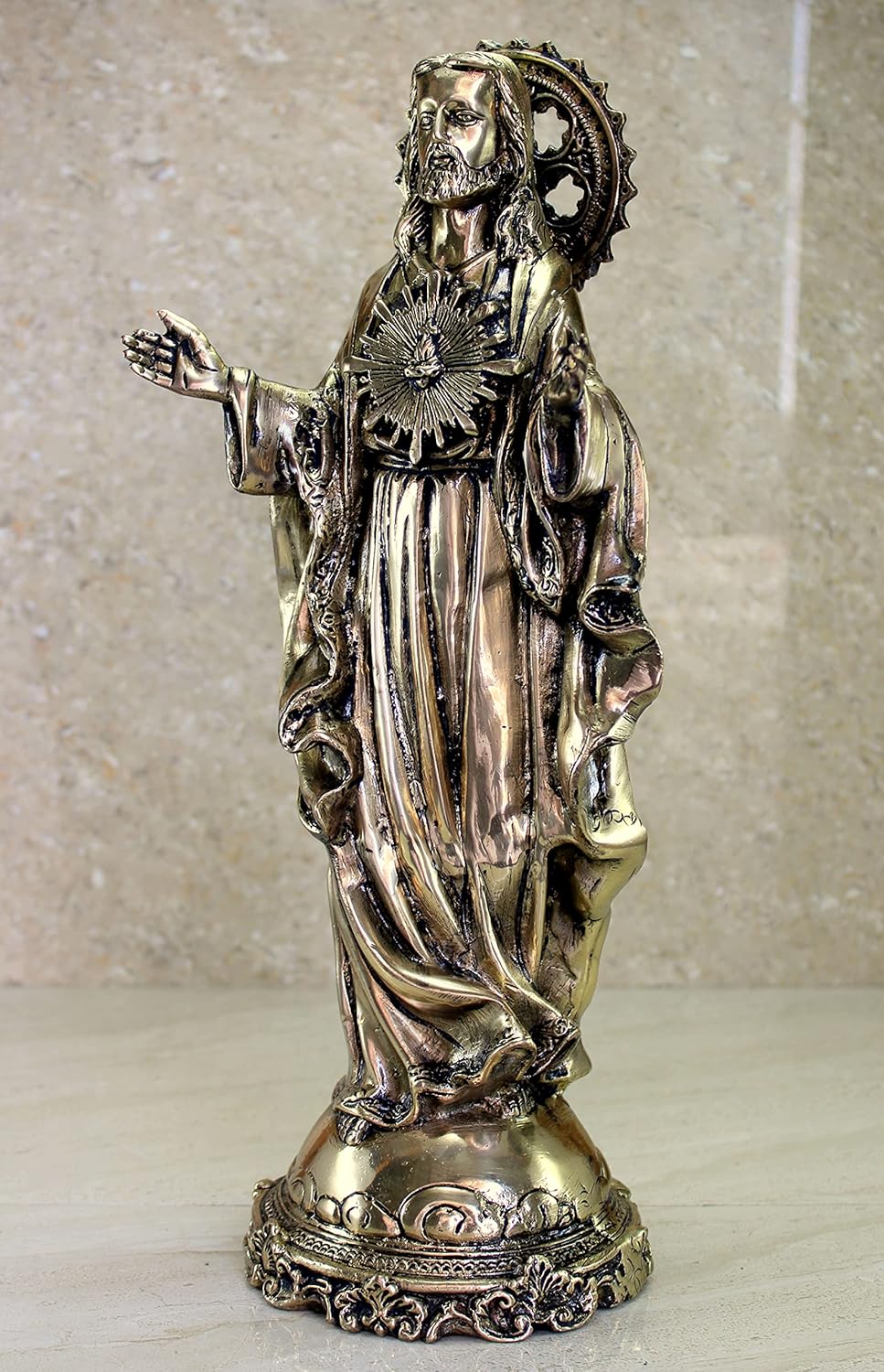 eSplanade Brass Jesus Christ Holy Statue Spiritual Idols - 16 inches (BIG SIZE) | Religious Statues | Holy Statue of Christian