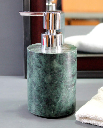 KLEO Soap/Lotion Dispenser - Made of Natural Stone - Luxury Bathroom Accessories Bath Set (Grey)