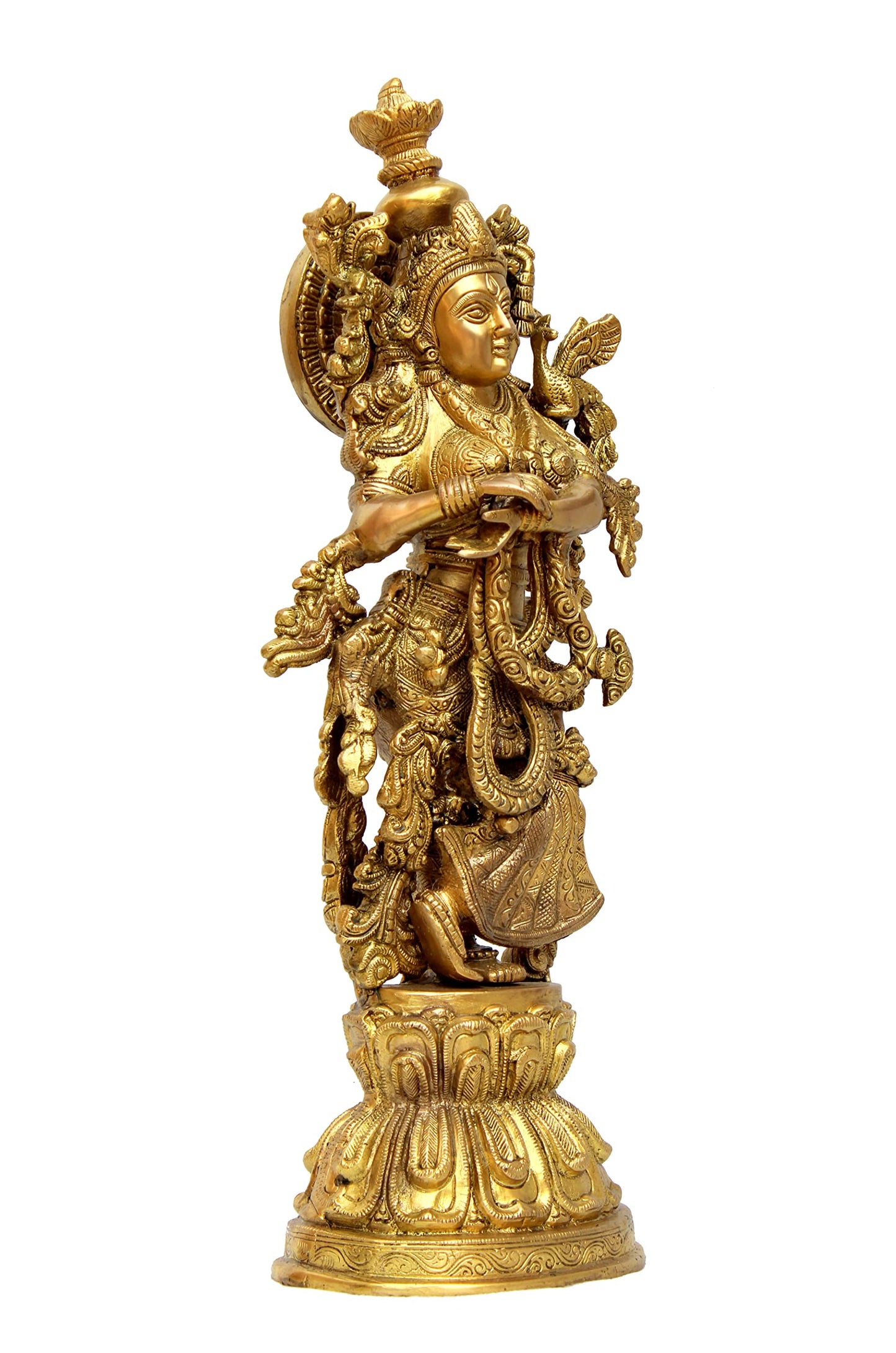 eSplanade - Brass Radha Krishna - Big Size - Brass Radha Idol Statue Sculpture (21") (Krishna Antique)