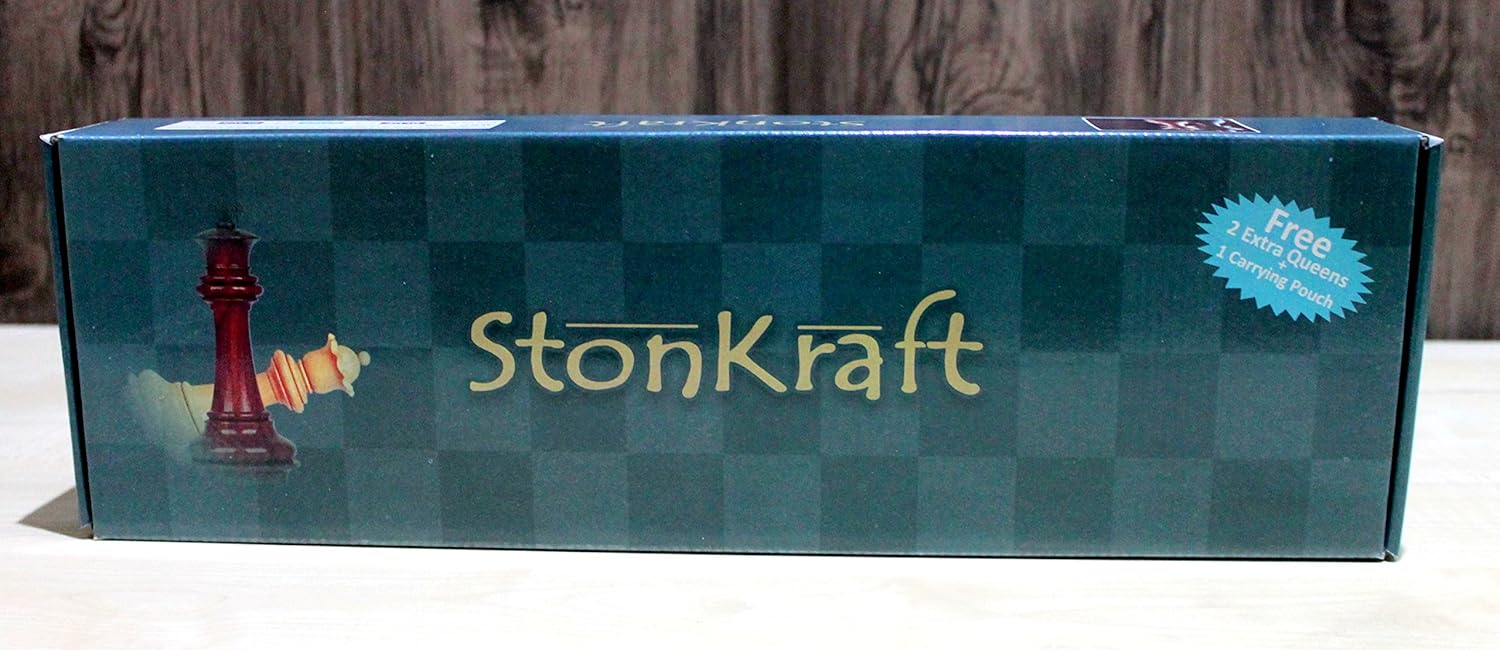 StonKraft 18.2'' x 18.2'' Tournament Roll Up Vinyl Chess with Pieces - Ideal for Professional Players