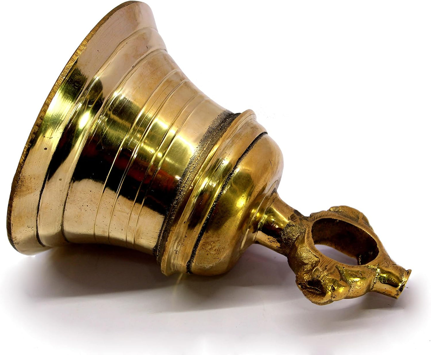 eSplanade Brass Hanging Temple Bell Ghanta Church Bell | Home Decor - Pooja Items | Golden - 7" Inches