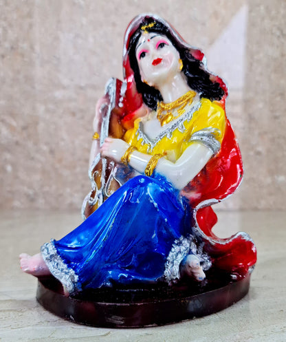 eSplanade Resin Rajasthani Punjabi Musical Folks Showpiece Figurine Sculpture (Set of 6) | Decorative Items - Home Decor | Multicolour - 6.6" Inches