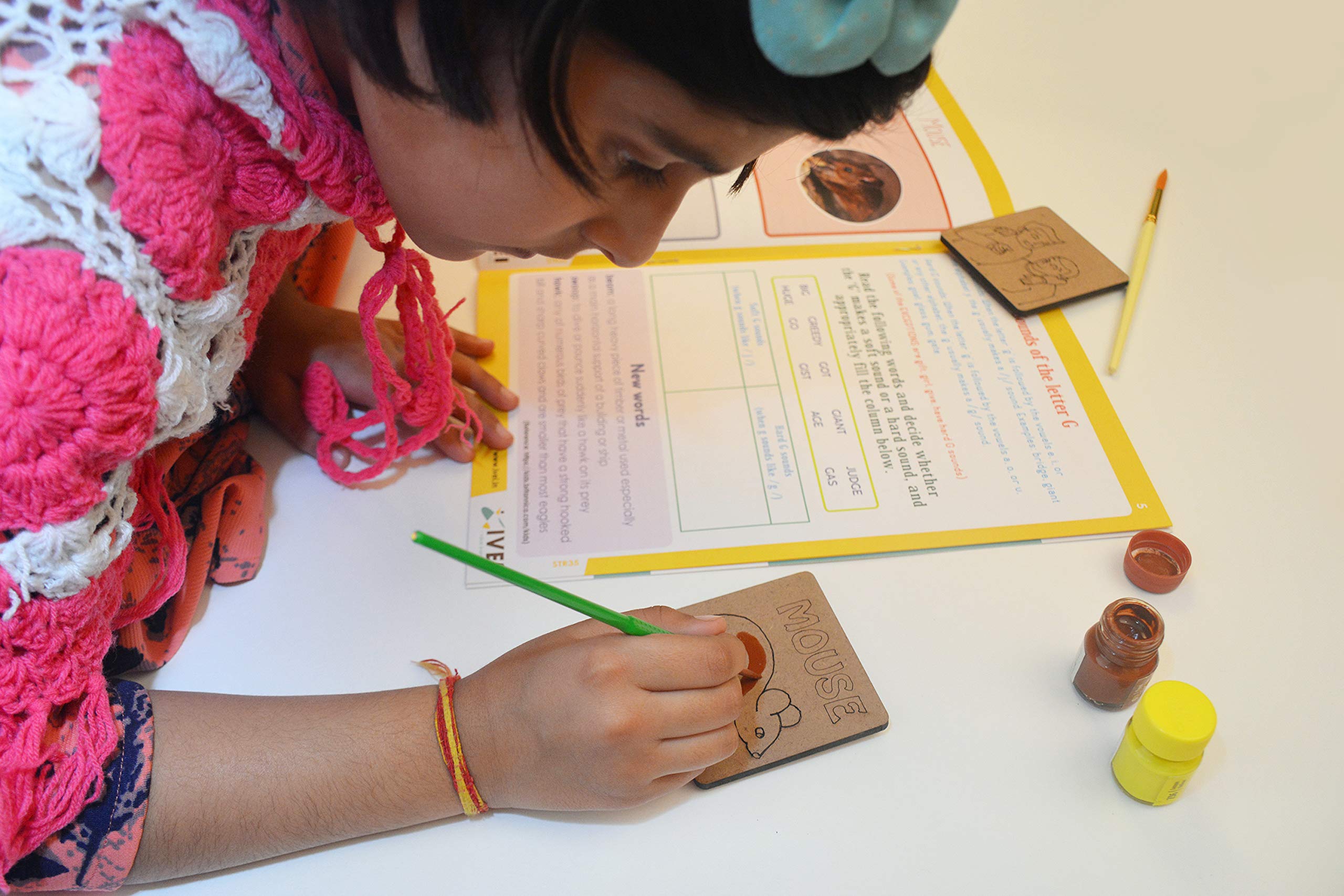 IVEI Panchatantra Story Kids Learning Book - Workbook and 2 DIY Magnets - Colouring Activity Worksheets - Creative Fun Activity and Education for Kids - The Mice That ate Iron (Age 4 to 7 Years)