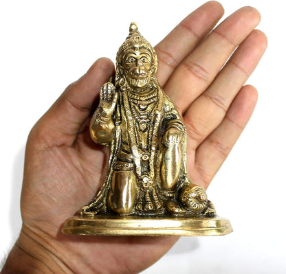 eSplanade Brass Hanuman Bajrangbali Anjeneya Pavan Putra Murti Idol Statue Murti Figurine for pooja and home decor