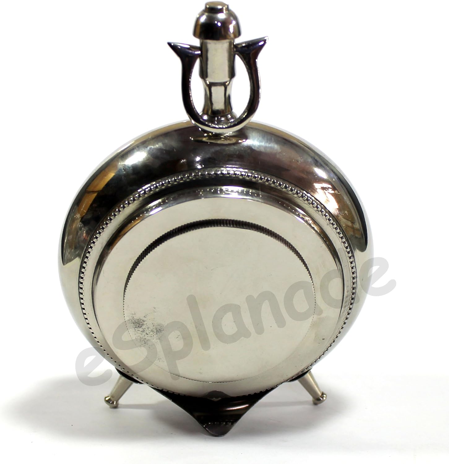 eSplanade European Style Vintage Clock Table Desk Shelf Clock - Metal - Chrome Finish - 7" Inches