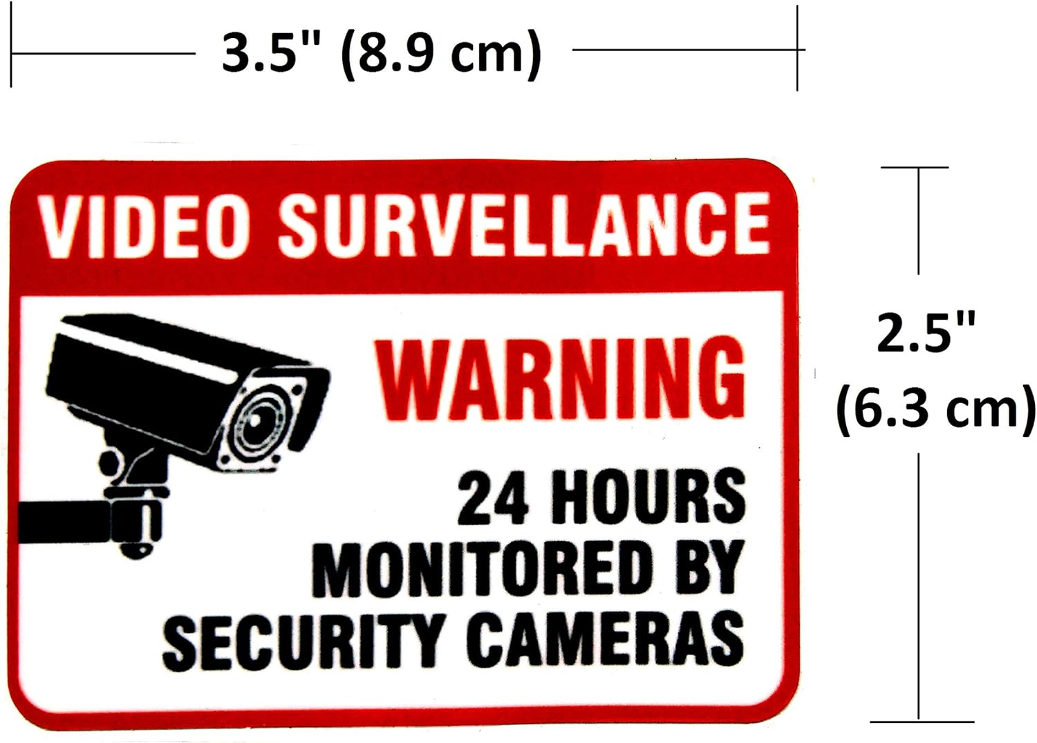 eSplanade Video Surveillance Monitoring by Security Camera Sign Decal Sticker - Easy to Mount Weather Resistant Long Lasting Ink Size (2.5" x 3.5")