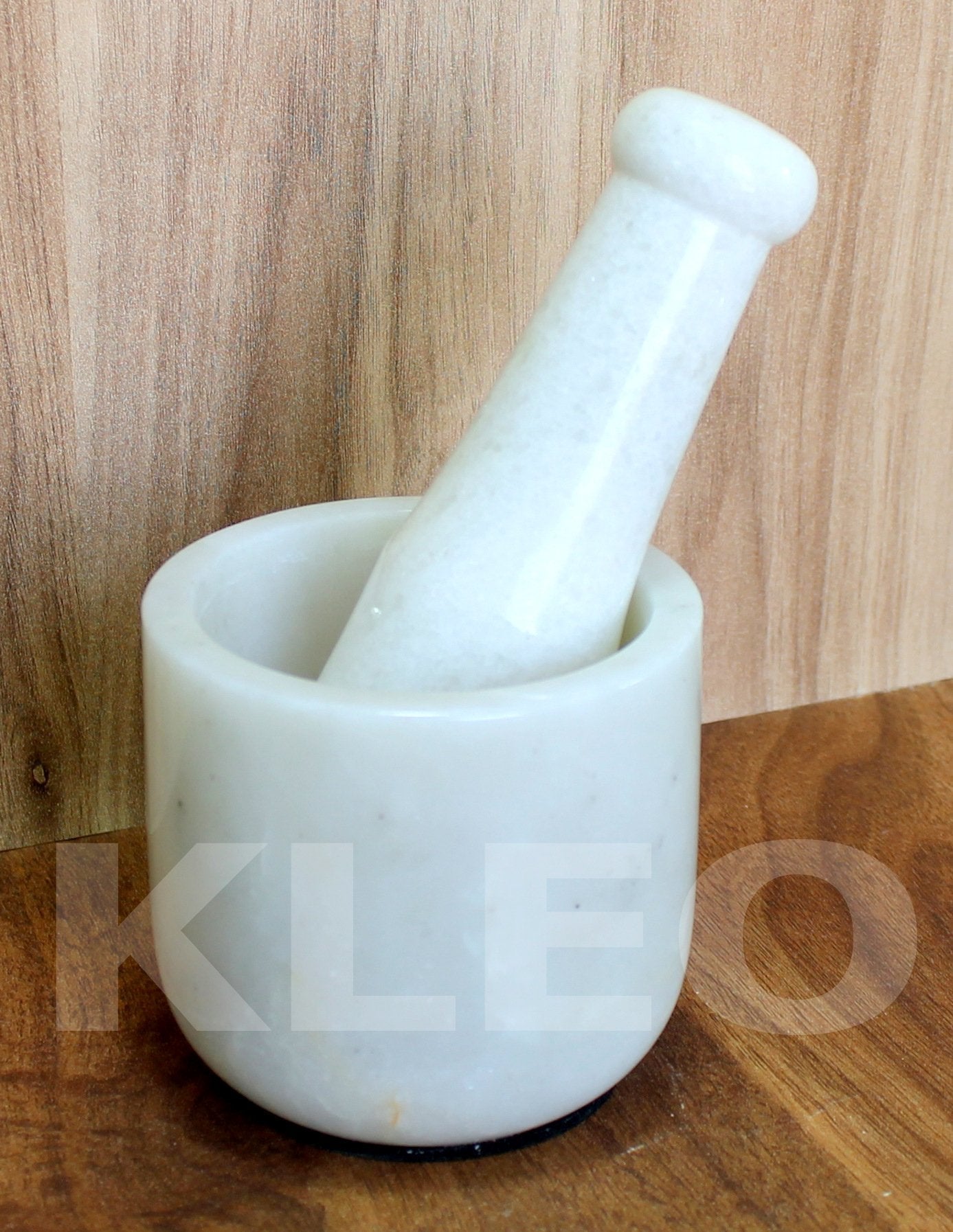 KLEO 4" Diameter Natural Stone Mortar and Pestle Set as Spice Grinder, Medicine Masher (Black)