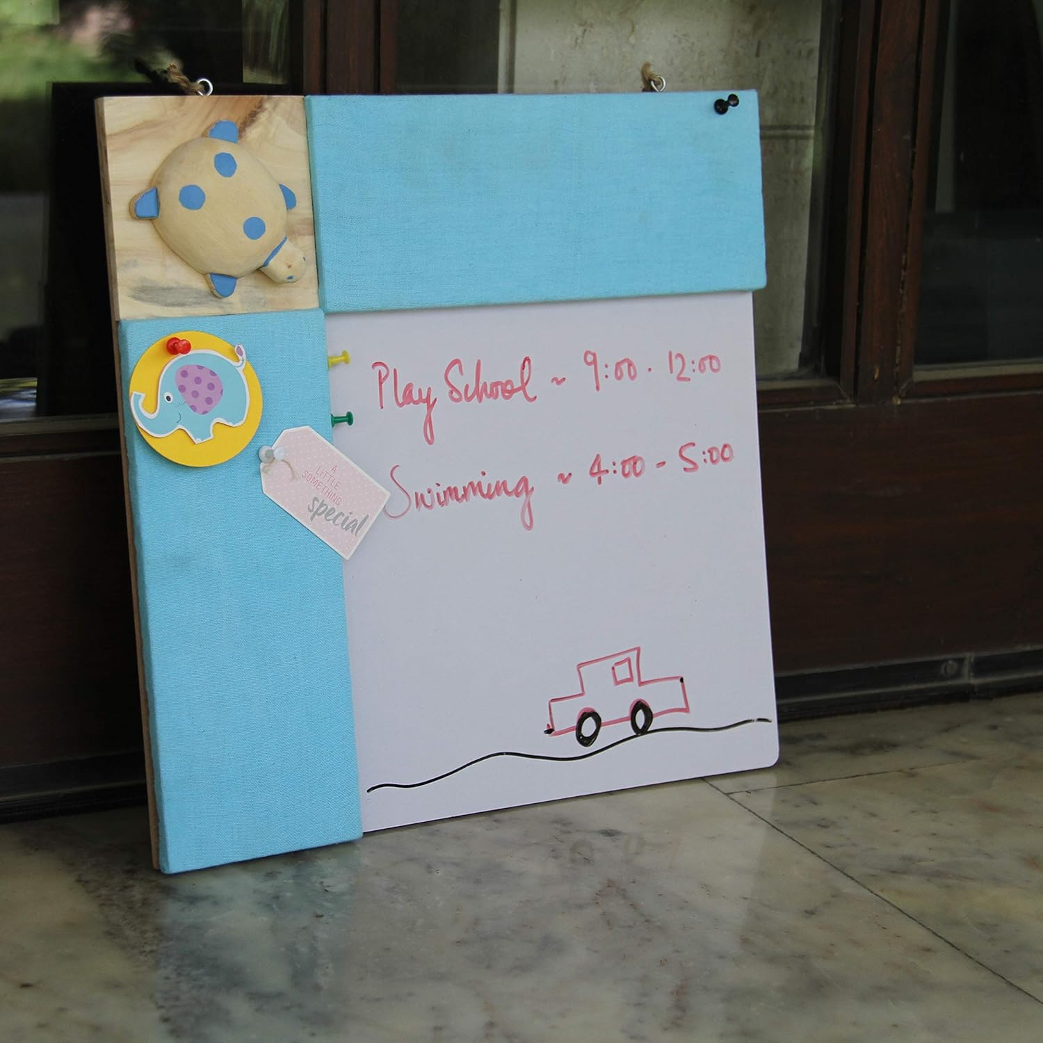 IVEI Combination Board with Pin Board & Whiteboard Best Gift for Home, Office, School | Office Wall Accessories | Utility Boards (Turtle - Blue)