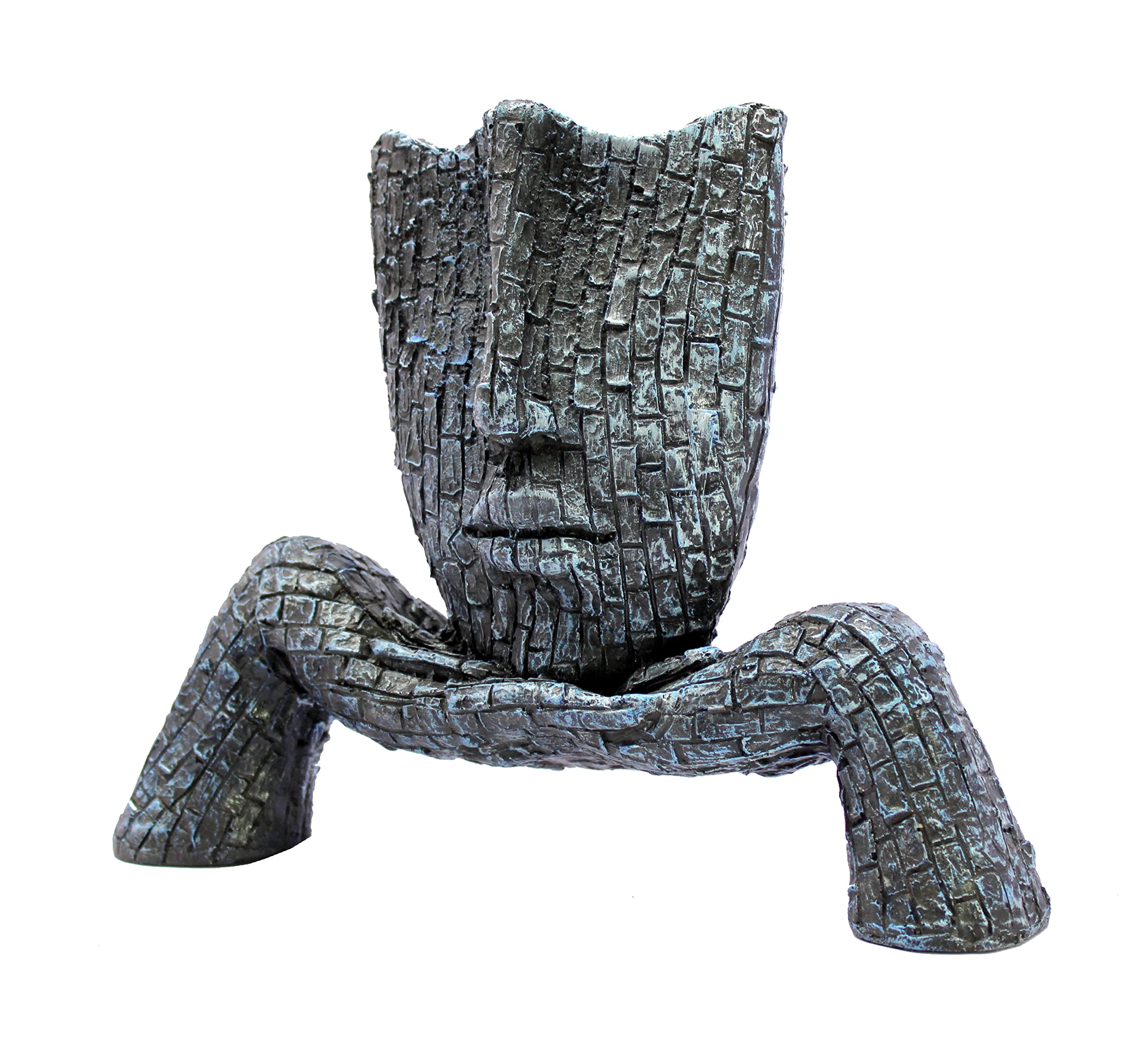 ESPLANADE Human Face Sculpture Showpiece - Zen Face Expressions Statement Piece | Home Decor | Resin - Blue - 8.5" Inches