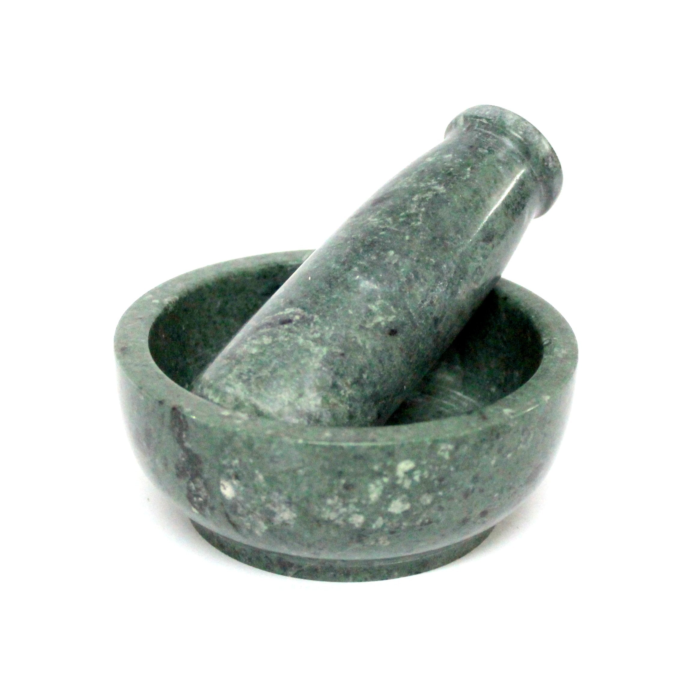 KLEO Natural Stone Mortar and Pestle Set as Spice Grinder, Medicine Masher - Okhli and Musal (All Colours)