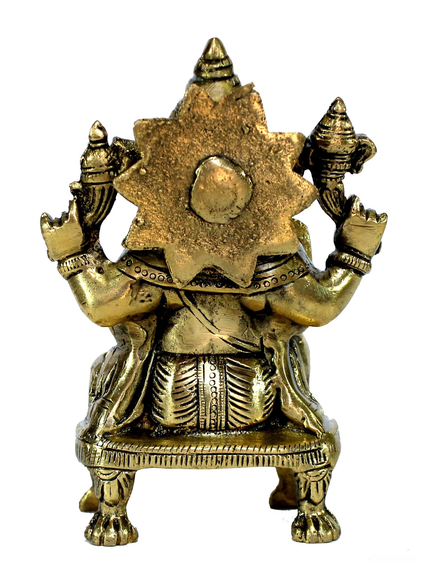 eSplanade 8" Brass Ganesha in Antique Finish | Pooja Puja Ganesh Ganesha Ganpati Ganapati Murti Idol (4.5" Ganesh)