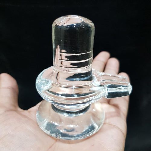 KLEO Glass Shiva Lingam Shiv Ling Murti Idol Statue Sculpture - 3