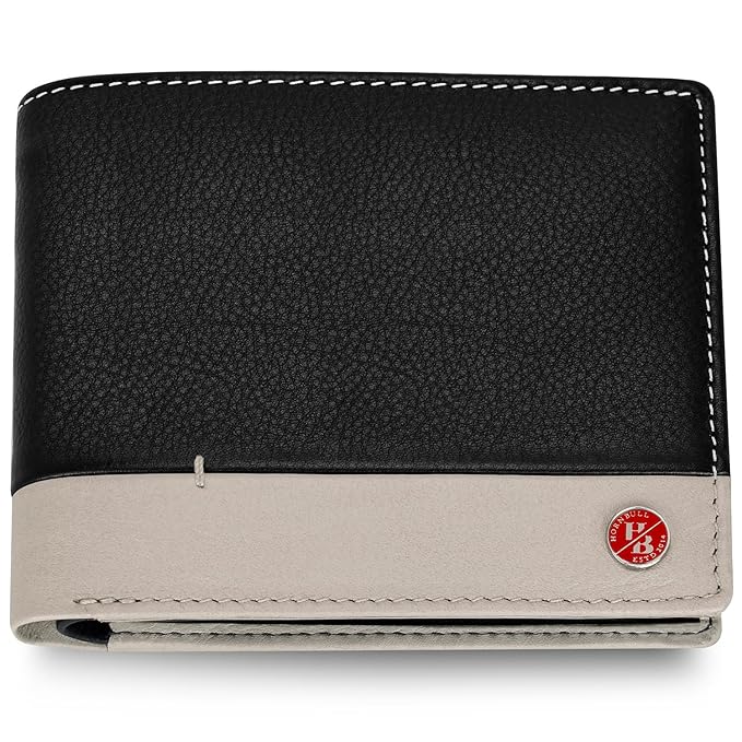 HORNBULL Jackson Leather Wallet for Men | Genuine Leather Wallet with RFID Blocking | Wallets for Boys | Mens Gift Wallet Black Nappa