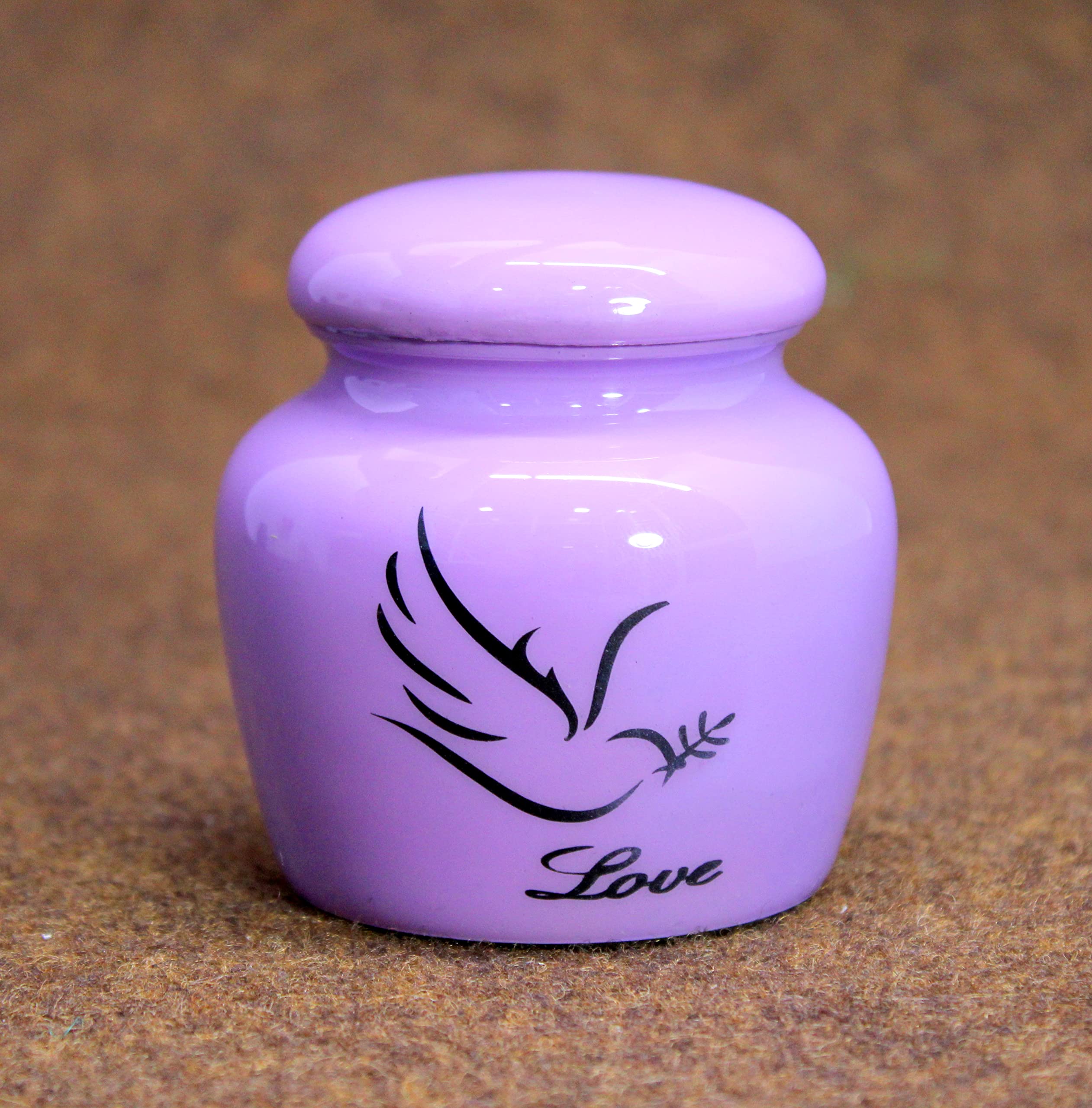 eSplanade Metal Mini Cremation Urn Keepsake Memorial Jar Pot Container | Small Urn for Funeral Ashes Burial | Printed Metal Keepsake