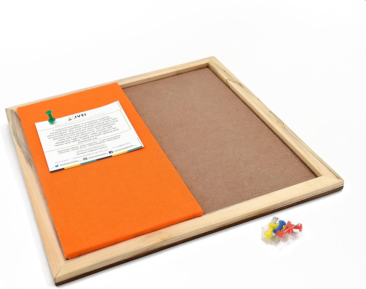 IVEI DIY Pin Board - Green -Wooden Craft - Hobby Board for Painting Wood Sheet Craft, Decoupage, Resin Art Work & Decoration