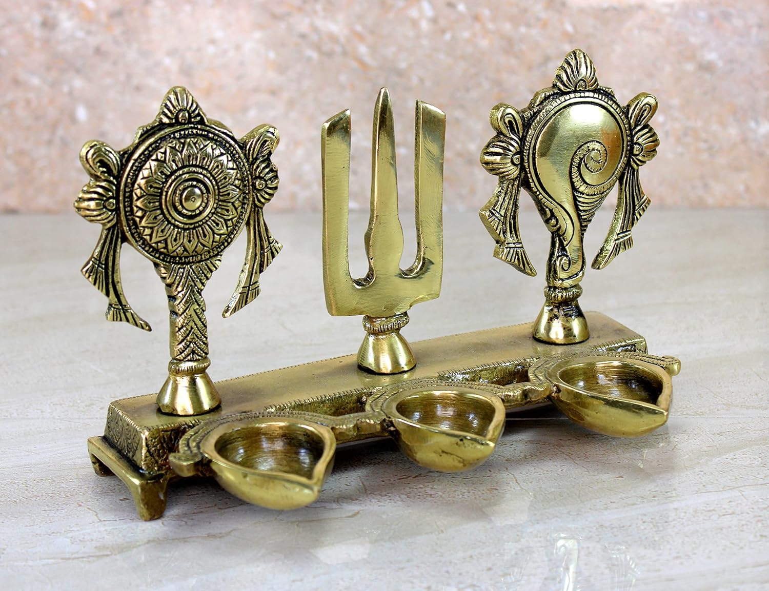 ESPLANADE Brass Tree of Life Diya Sculpture Decorative Show Piece - Home Office Decor - Spiritual Items | Golden - 8.5" Inches