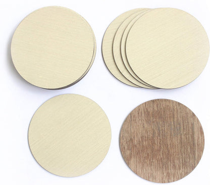 IVEI DIY Wood Finished Coasters Round Plywood Sheet Craft - Plain Wooden Coasters Circle Shaped Blank Cutouts for Painting Wooden Sheet Craft, Decoupage, Resin Art Work Set of 12 (3.5in X 3.5in)