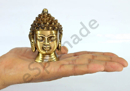 eSplanade Brass Buddha Face Wall Hanging Idol Statue Figurine Murti Showpiece | Buddha Head | Home Decor | Tibetan Buddhist Statue