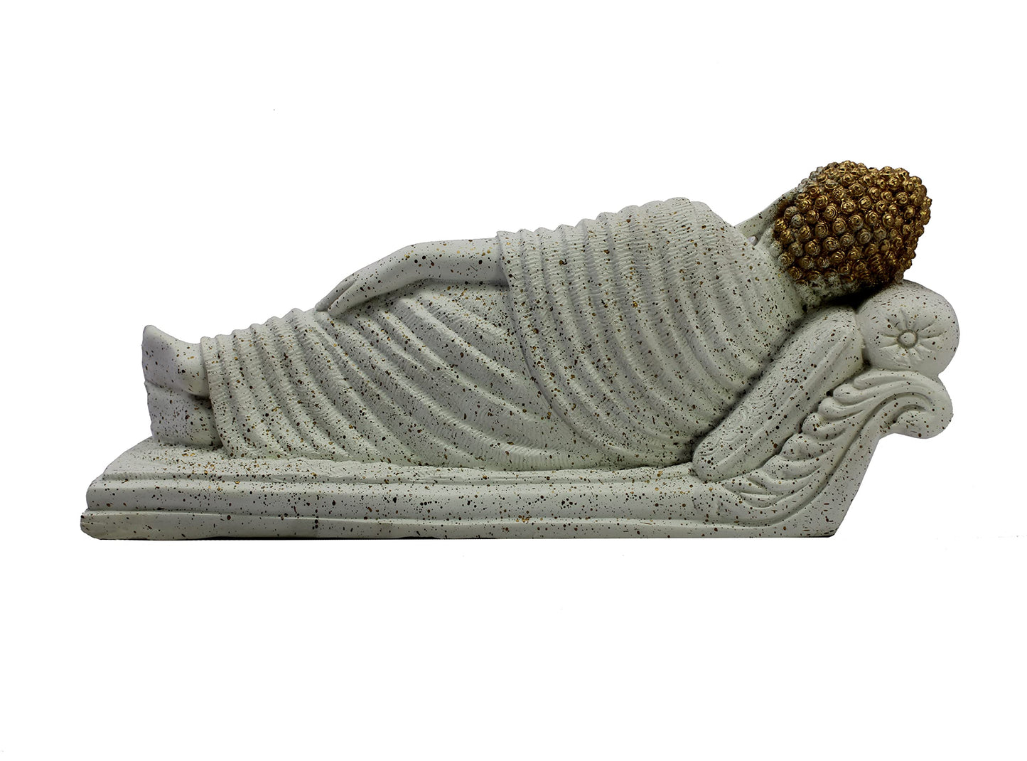 eSplanade Reclining Buddha Statue for Home Decor | Brass Sleeping Buddha Showpiece for Living Room, Meditation, Office Table Desk, Car, Shelf | Tibetan Buddhist Gift | Zen Idol & Figurine | Golden