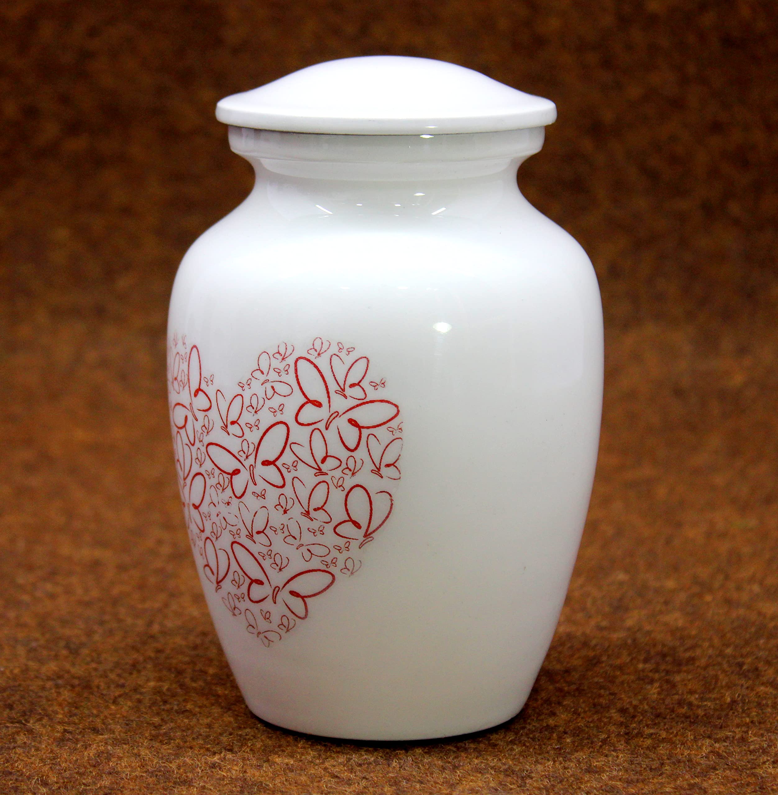 eSplanade Brass Cremation Urn Memorial Jar Pot Container | Medium Size Urn for Funeral Ashes Burial | Engraved Metal Urn | Multicolor- 6" Inches