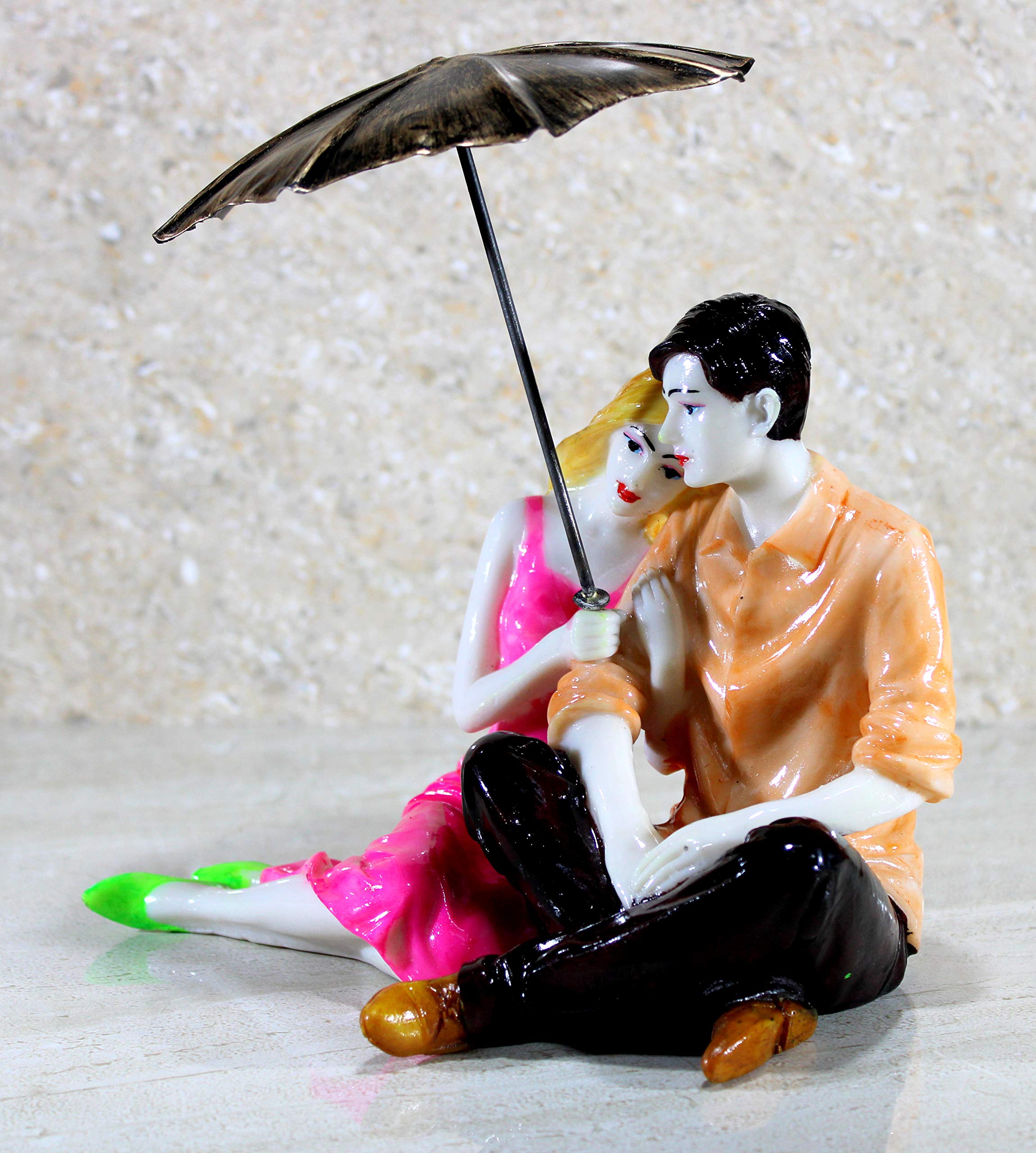 eSplanade Love Couple with Umbrella Showpiece Murti Idol Statue Sculpture (7")