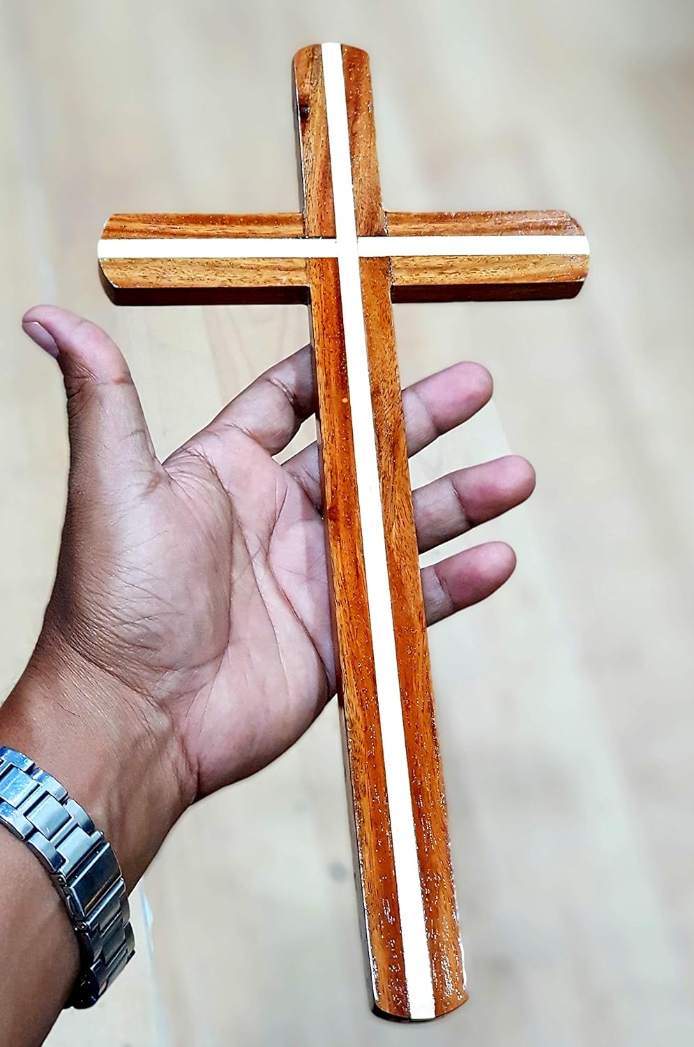 StonKraft Jesus Christ Cross Catholic Wooden Crucifix for Wall, Church Chapel Decoration