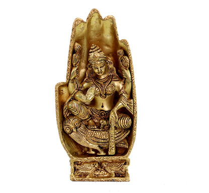 eSplanade Brass Lakshmi Laxmi Goddess Murti Idol Statue Sculpture Figurine - Pooja Idols - Home Decor - Golden - 7" Inches