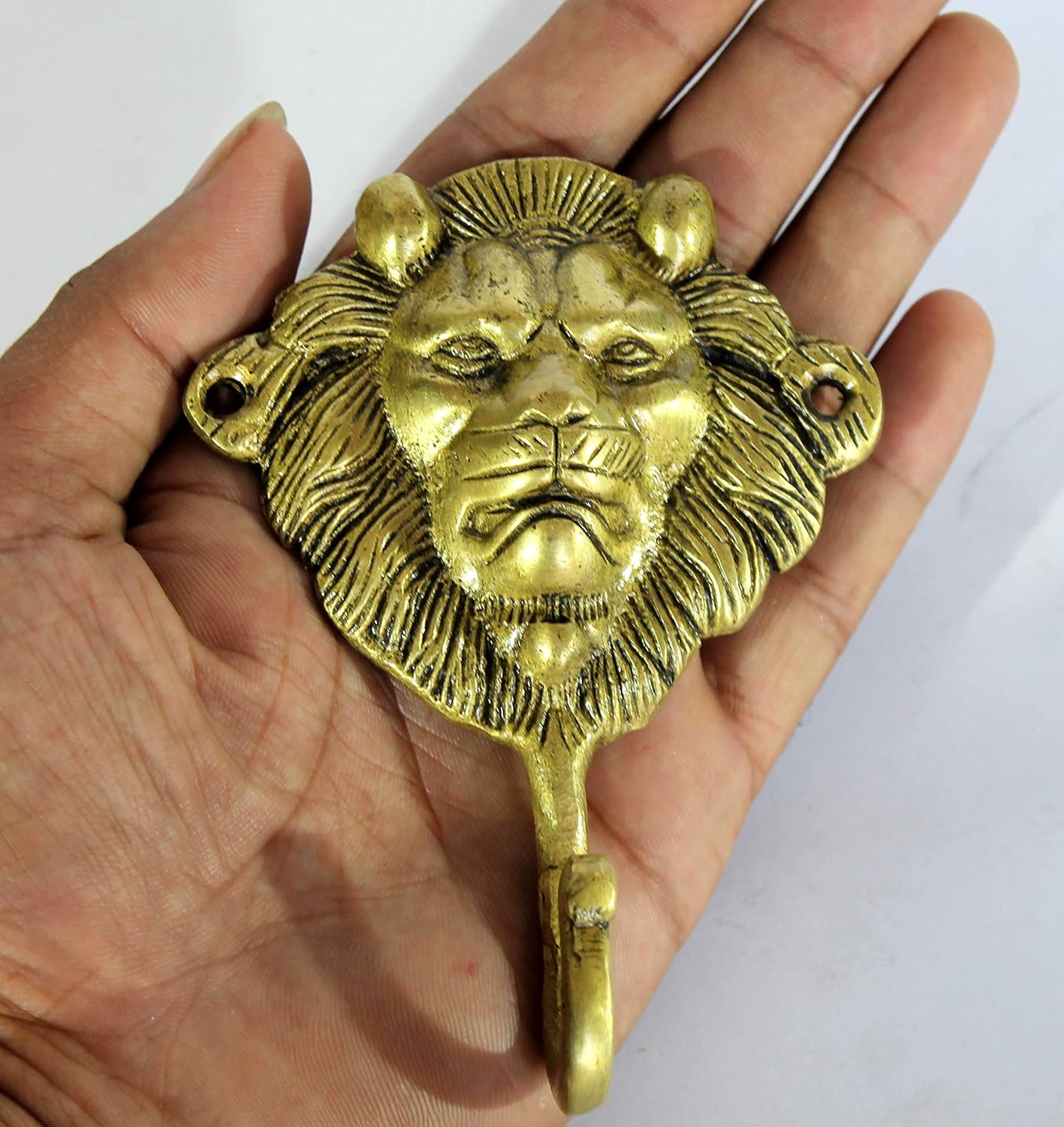 eSplanade Lion Brass Hook | Key Holder | Wall Hooks | Towel Hook/Hanger - Home Decor & Home Organisers