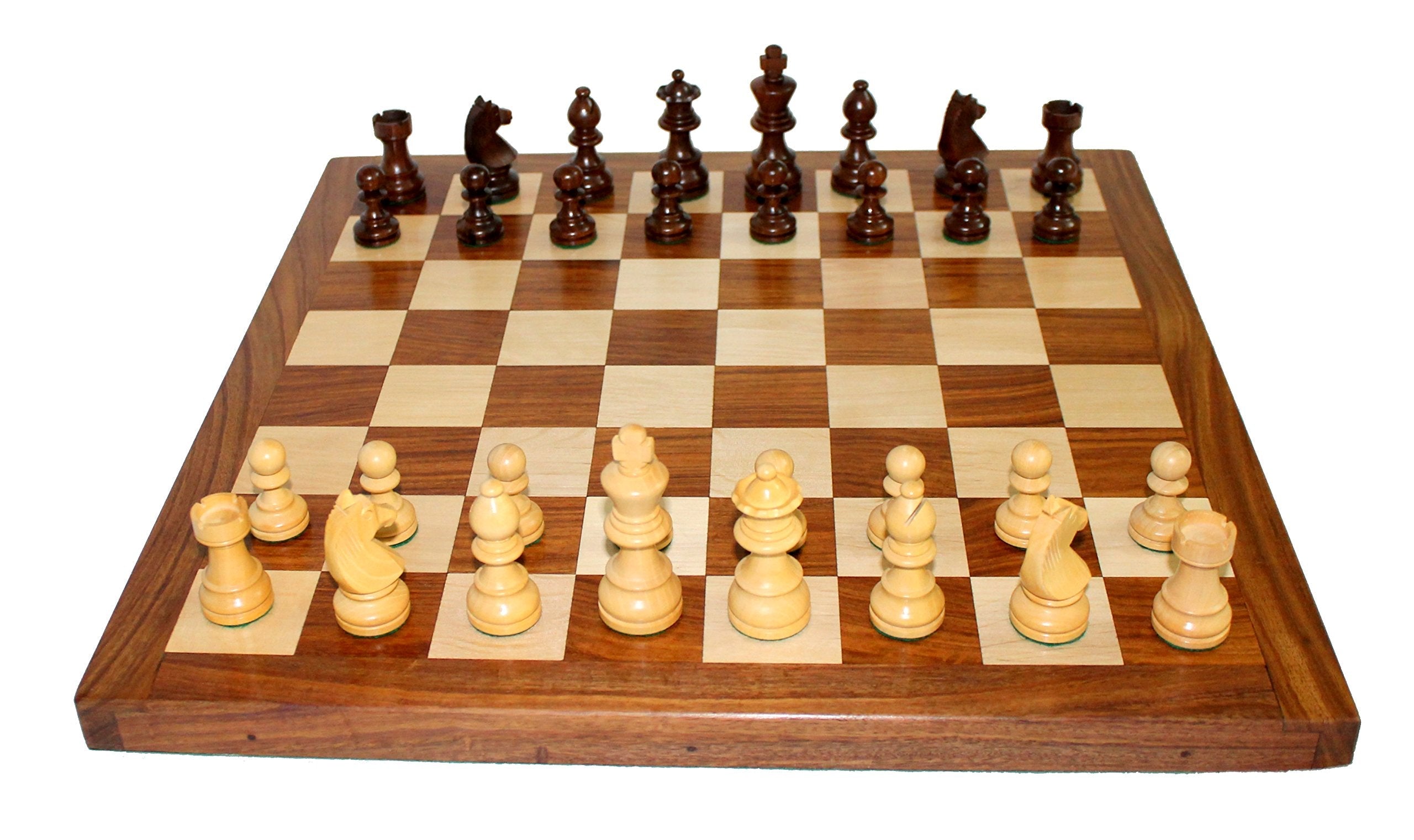 StonKraft 16"(Wood) Non-Folding Professional Tournament Collectible Rosewood Chess Game Board Set + Wood Crafted Pieces
