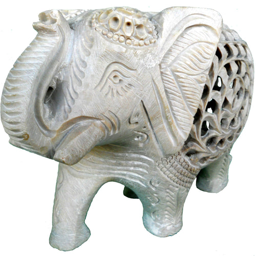 StonKraft Marble Soapstone Carved Elephant - Baby Inside Mother's Tummyarble Soapstone Carved Elephant - Baby Inside Mother's Tummy (5