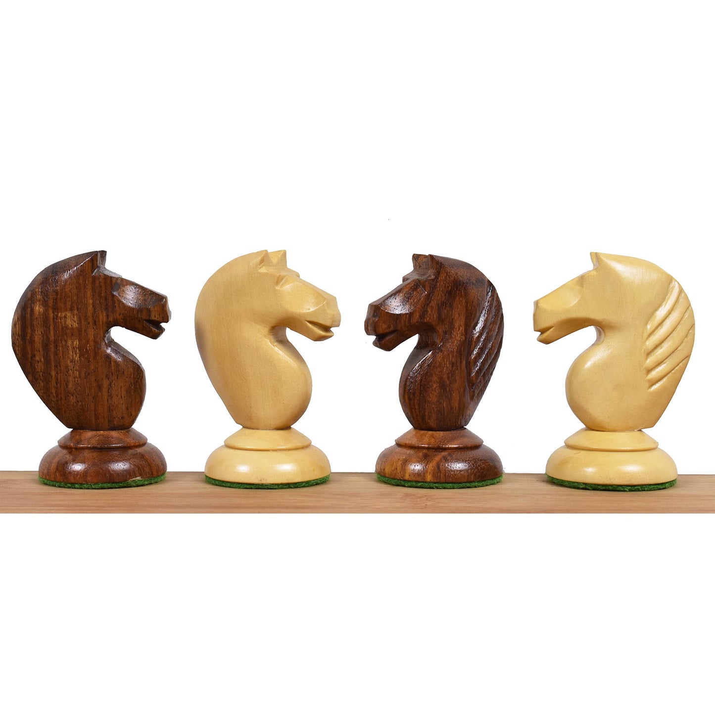 Royal Chess Mall 1950s Soviet Latvian Reproduced Chess Pieces Only Chess Set, Golden Rosewood and Boxwood Wooden Chess Set, 4-in King, Double Weighted Chess Pieces (2.5 lbs)