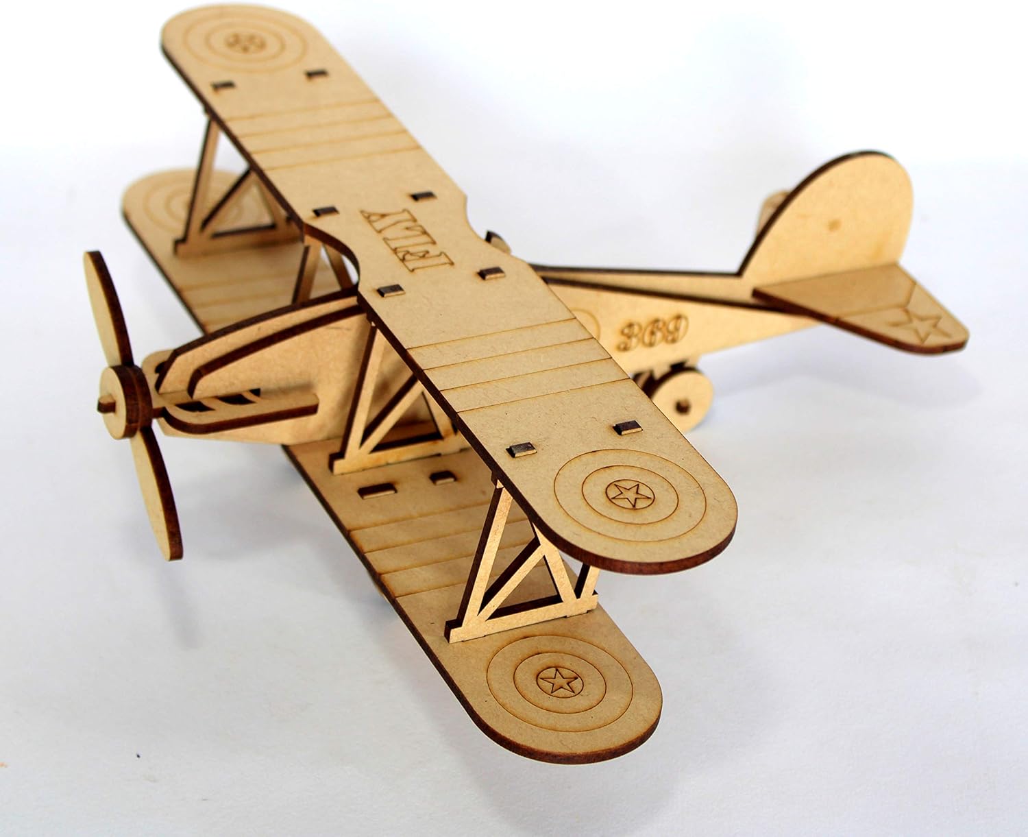 StonKraft 3D DIY MDF Puzzle - Glider, Aeroplane, Helicopter Retro Plane Model | Wooden Puzzle, DIY, Build your own, Construction Toy, Modeling Kit